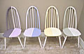 set of 4 painted ercol chairs